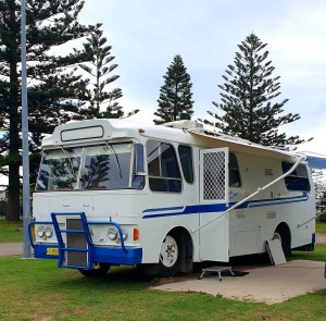 Motorhome in a caravan park